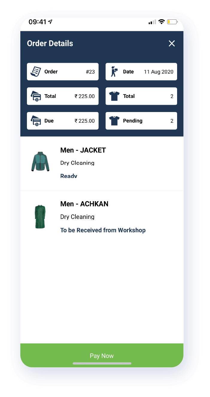 QDC app order details feature